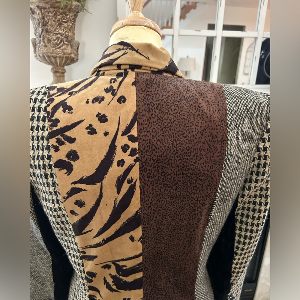 Stanley Blacker Vintage Patchwork  Blazer - Black, Brown, Tan - Picture 9 of 12